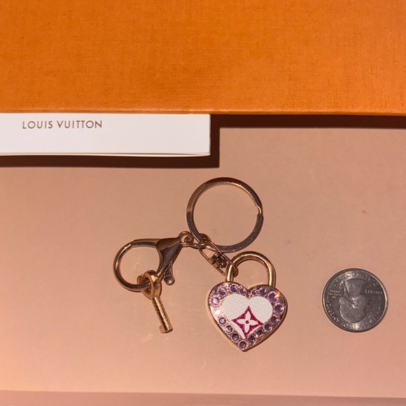 Louis Vuitton Accessories - Upcycled Louis Vuitton Pink and Gold lock and key keychain